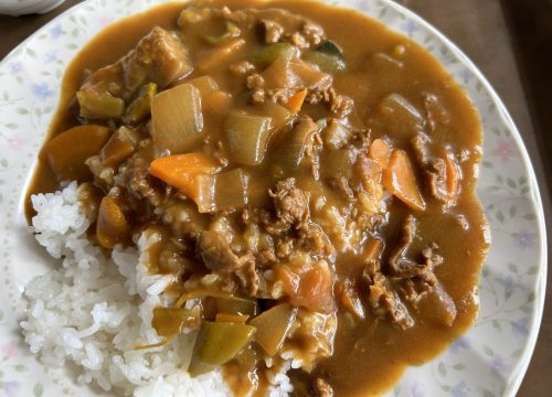 お皿にカレーライスを盛りつければ完成です。